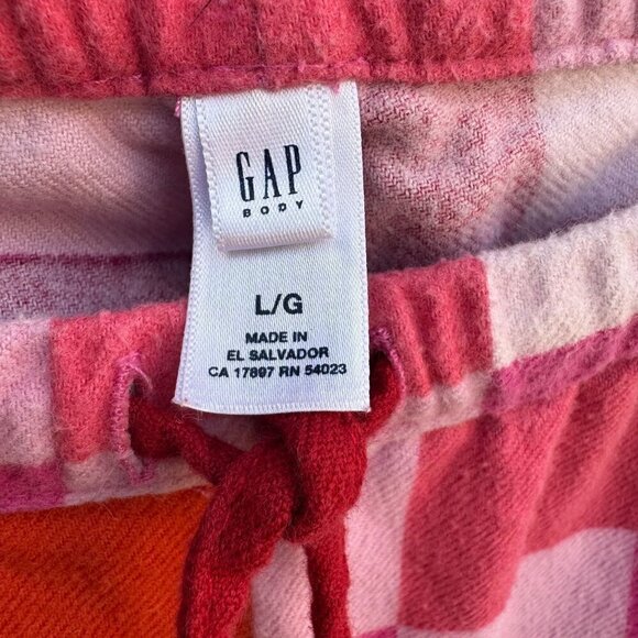 Gap Body Colorblock Pink Plaid Pajama Elastic Drawstring Waist Loungewear Pants - Picture 4 of 10
